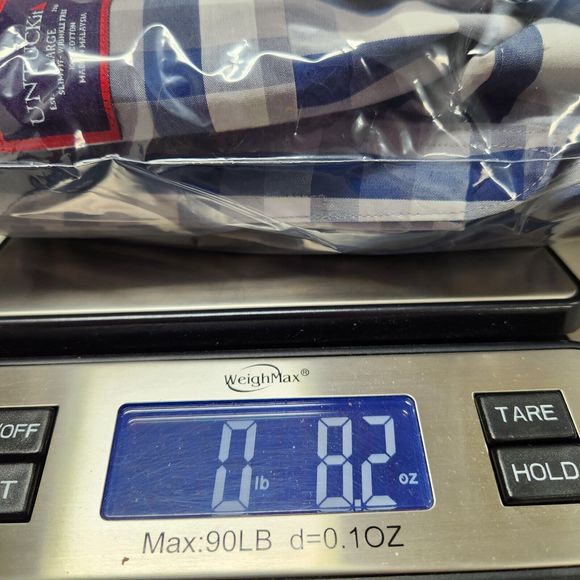 Untuckit Mens Pomerol Button Front Shirt Size L Long Sleeve Slim Gray Blue Check - Picture 11 of 11